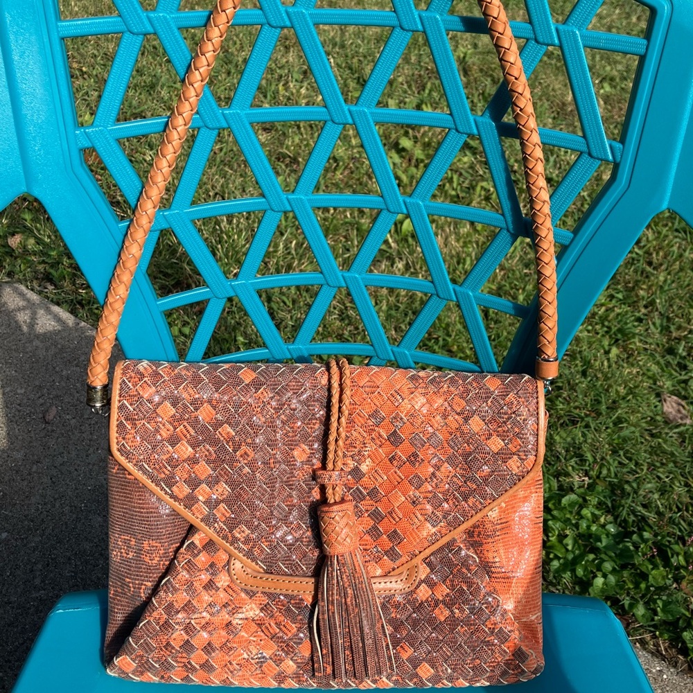 Sondra Roberts
Woven Snakeskin Shoulder Bag